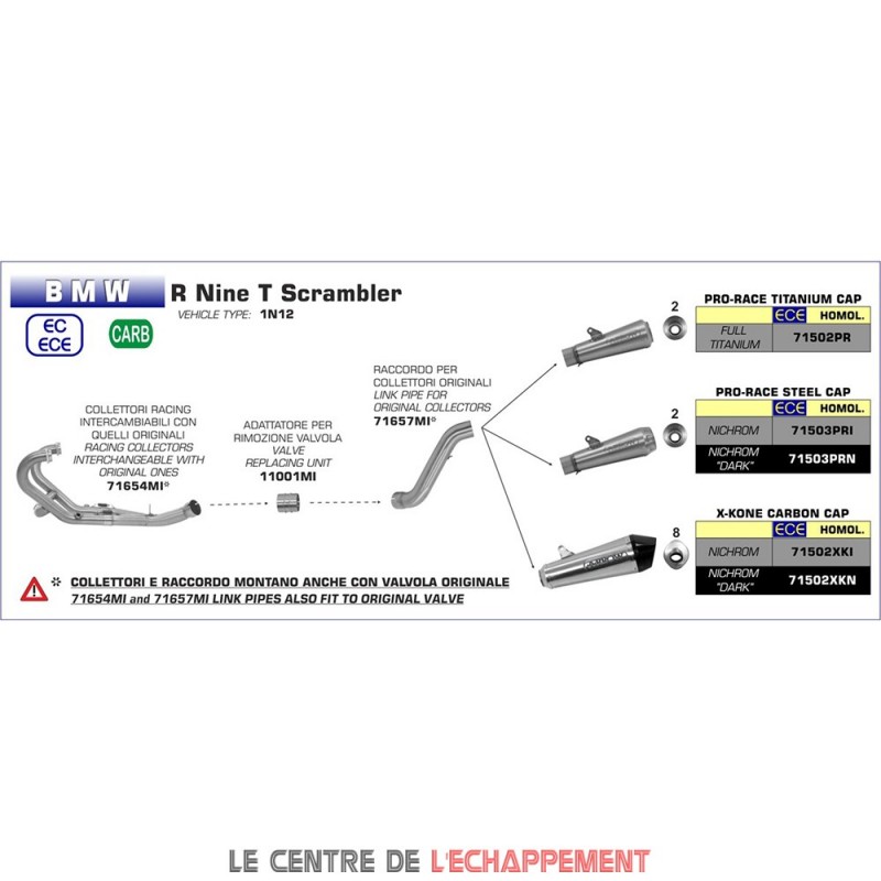 Ligne Compl Te Arrow X Kone Bmw R Nine T Scrambler Euro