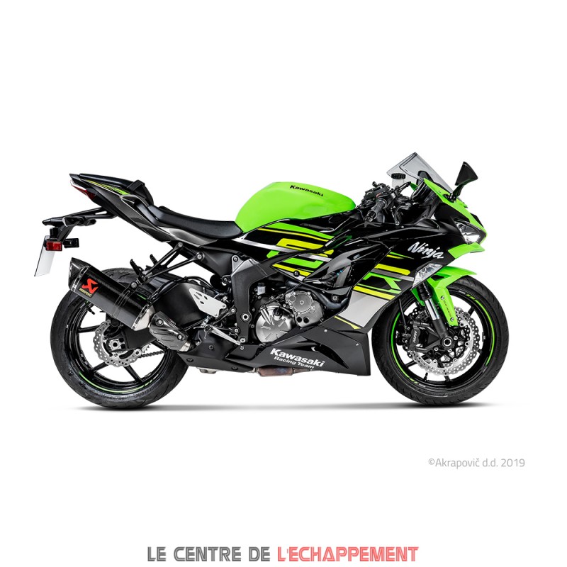 Silencieux AKRAPOVIC Slip-On Kawasaki ZX6R 2009-2024 Coupelle Carbone