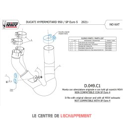 Manchon raccord sans catalyseur MIVV DUCATI HYPERMOTARD 950 2021-...