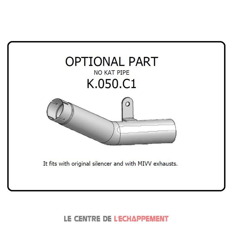 Manchon raccord sans catalyseur MIVV KAWASAKI ZX6R 636 2019-2023