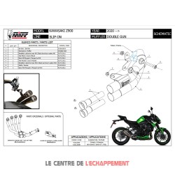 Silencieux MIVV DOUBLE GUN KAWASAKI Z 900 2020-...