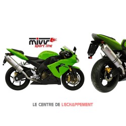 Silencieux MIVV Classic OVAL KAWASAKI ZX 10R Ninja 2004-2005 position origine